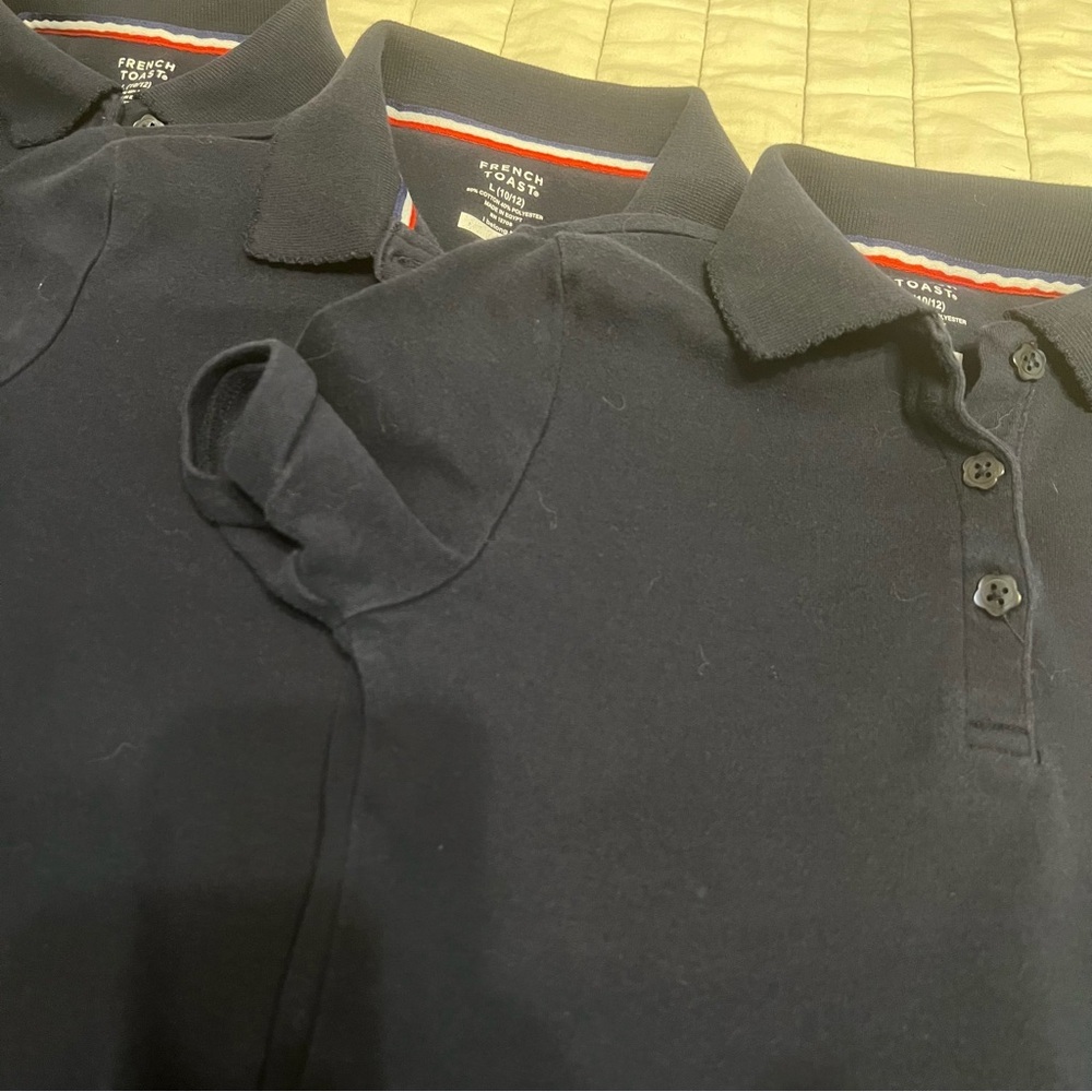 Set of 4 French Toast Girls Uniform Navy Polo Shirt - Picture 3 of 3